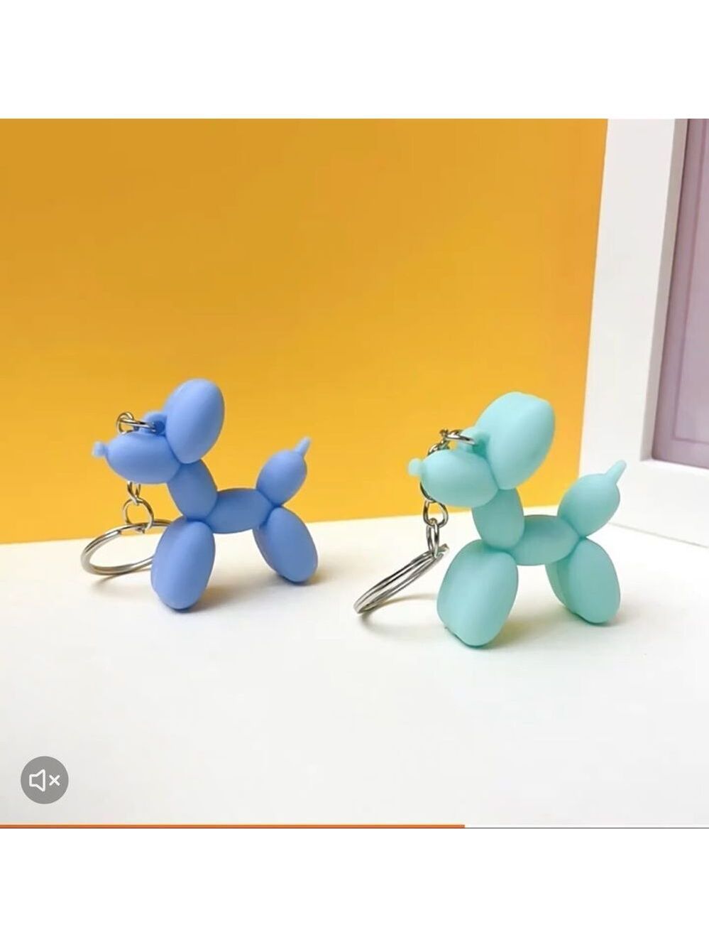 NEW Balloon Animal Dog Keychain Rubber Charm - Multiple Colors - Picture 2 of 4